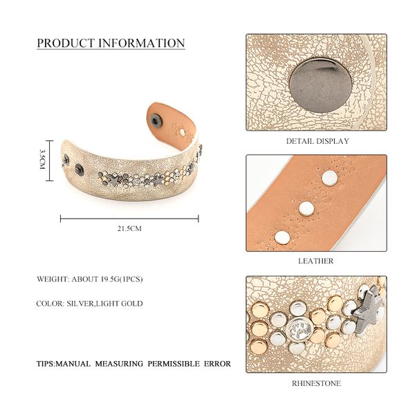 punk wide leather bracelets for women jewelry fashion 2 colors open wrap bracelets & bangles star bracelet 2019 new, Golden;silver
punk wide leather bracelets for women jewelry fashion 2 colors open wrap bracelets & bangles star bracelet 2019 new, Golden;silver