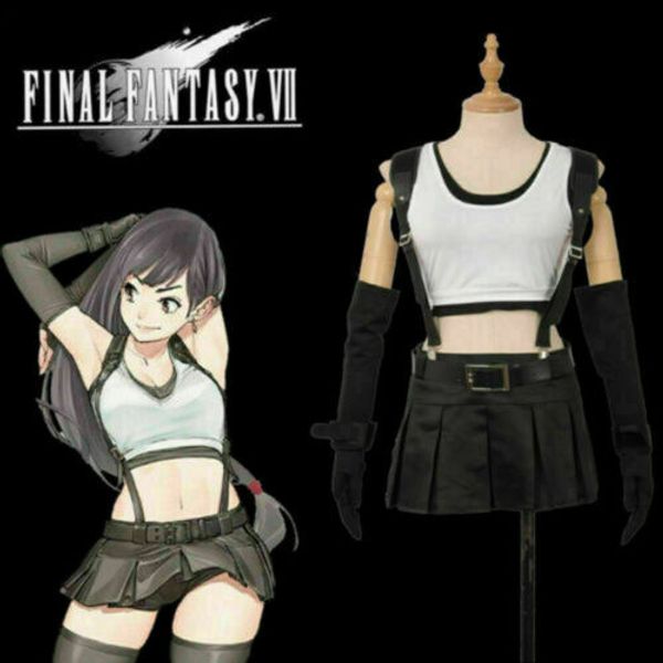 2019 final fantasy vii remake tifa полный костюм косплей с чулками, Black;red
2019 final fantasy vii remake tifa полный костюм косплей с чулками, Black;red