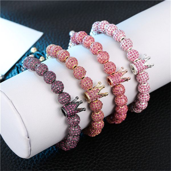 8mm cz ball crown bracelet 5mm copper beads bracelet luxury designer jewelry fashion woven women bracelets gift, Black
8mm cz ball crown bracelet 5mm copper beads bracelet luxury designer jewelry fashion woven women bracelets gift, Black