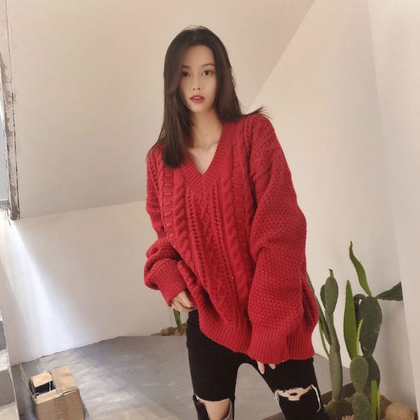 milinsus 2019 autumn solid retro women jumpers wild twist long sleeve v-neck oversized sweater plus size pullover sweaters, White;black
milinsus 2019 autumn solid retro women jumpers wild twist long sleeve v-neck oversized sweater plus size pullover sweaters, White;black