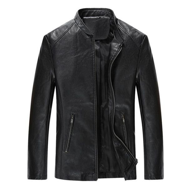 2018new winter men's leather jacket coat classic leather motorcycle jacket leisure clothing plus velvet stand collar, Black
2018new winter men's leather jacket coat classic leather motorcycle jacket leisure clothing plus velvet stand collar, Black