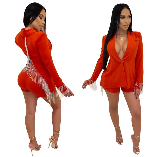 echoine autumn blazer set two piece set tassel back split blazer jacket women v-neck women suits club shorts matching set t200325
echoine autumn blazer set two piece set tassel back split blazer jacket women v-neck women suits club shorts matching set t200325