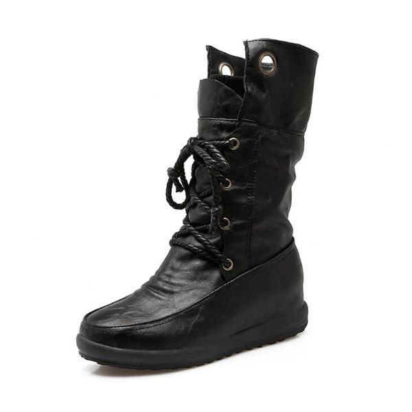 new fashion women's wedges boots flat platform shoes cross strap tall boots winter women botas mujer snow sy291, Black
new fashion women's wedges boots flat platform shoes cross strap tall boots winter women botas mujer snow sy291, Black