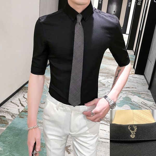 mens white dress shirts wedding formal shirts black elegant mens office plain clothing for 2020 fashion slim, White;black
mens white dress shirts wedding formal shirts black elegant mens office plain clothing for 2020 fashion slim, White;black