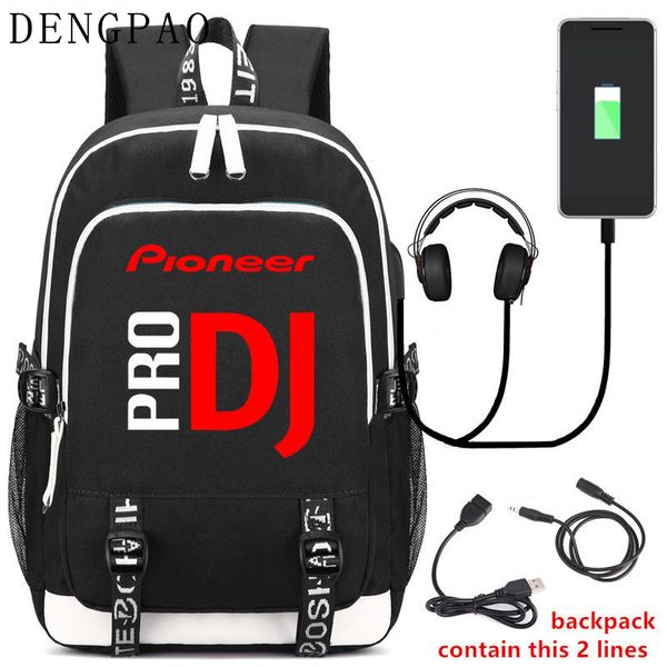 

dengpao pioneer dj pro lapblack backpack usb school bags for teenagers boys girls child fashion bookbag children's satchel