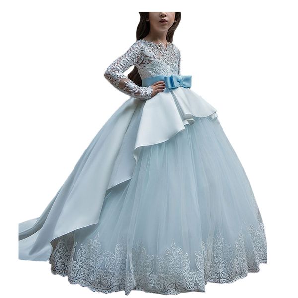 long sleeves little girl pageant dress formal kids evening ball gowns white first communion dress satin lace flower girl, Red;yellow
long sleeves little girl pageant dress formal kids evening ball gowns white first communion dress satin lace flower girl, Red;yellow