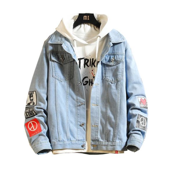 spring men's denim jackets handsome jeans jacket korean spring new men's jacket, Black;brown 
spring men's denim jackets handsome jeans jacket korean spring new men's jacket, Black;brown