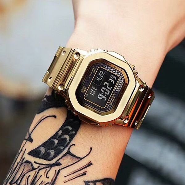 luxury mens led sport watches gmw-b5000 series brand fashion gold waterproof electronic digital watch for men gift, Slivery;brown
luxury mens led sport watches gmw-b5000 series brand fashion gold waterproof electronic digital watch for men gift, Slivery;brown