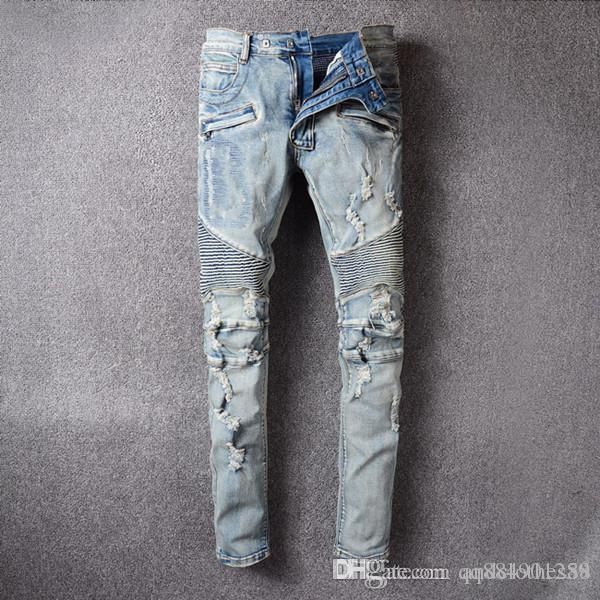 2020 mens distressed ripped mens ripped jeans slim motorcycle biker denim men fashion designer hip hop jeans mens designer sweatpants, Blue
2020 mens distressed ripped mens ripped jeans slim motorcycle biker denim men fashion designer hip hop jeans mens designer sweatpants, Blue