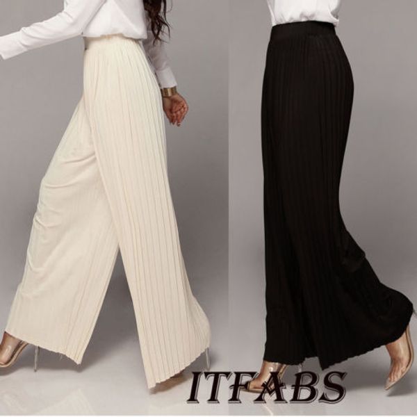 new stylish summer women chiffon casual pants pleated loose wide leg black kakhi trousers dress
new stylish summer women chiffon casual pants pleated loose wide leg black kakhi trousers dress