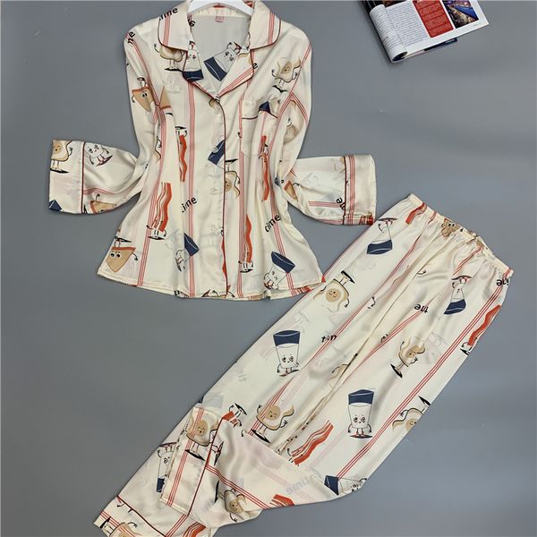 qweek autumn long sleeve sleepwear women 2019 cartoon satin pajamas two piece loose breathable silk pyjamas women homewear, Black;red
qweek autumn long sleeve sleepwear women 2019 cartoon satin pajamas two piece loose breathable silk pyjamas women homewear, Black;red