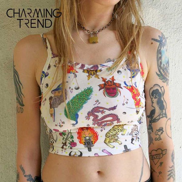 women's tanks & camis thank cartoon print 2021 summer young girl slim vest chic streetwear female women, White
women's tanks & camis thank cartoon print 2021 summer young girl slim vest chic streetwear female women, White
