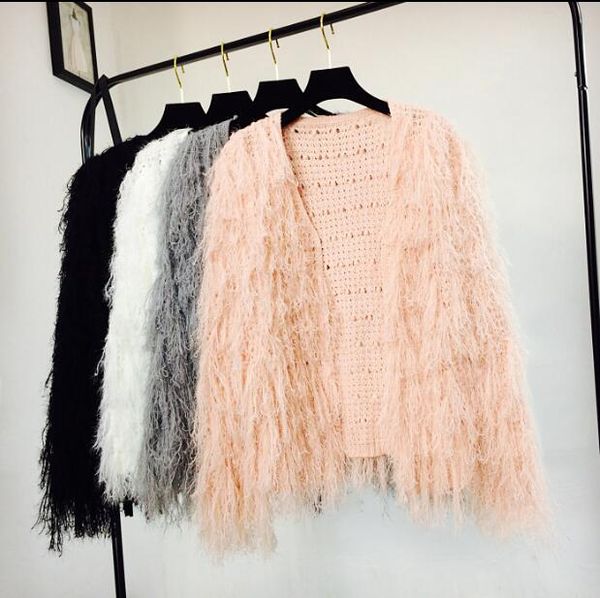 black black korean tassel cardigan woman 2020 spring and autumn new loose tassel sweater wool hair coat cardigan sweater jumper femme pink, White;black
black black korean tassel cardigan woman 2020 spring and autumn new loose tassel sweater wool hair coat cardigan sweater jumper femme pink, White;black