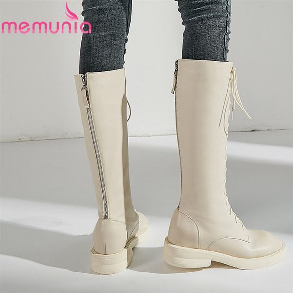 memunia 2020 genuine leather knee high boots women shoes zip lace up fashion motorcycle boots woman winter shoes, Black
memunia 2020 genuine leather knee high boots women shoes zip lace up fashion motorcycle boots woman winter shoes, Black