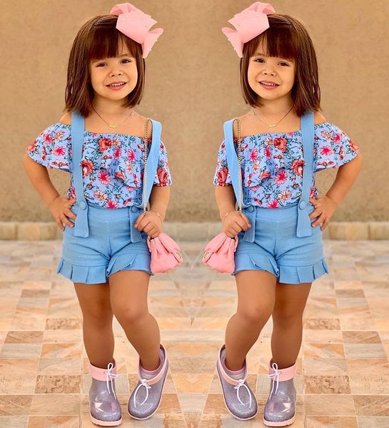 children little girls clothes set 2019 new summer style children floral + overalls suit clothes sets for 1-6t kids ruffles sleeve sets, White
children little girls clothes set 2019 new summer style children floral + overalls suit clothes sets for 1-6t kids ruffles sleeve sets, White