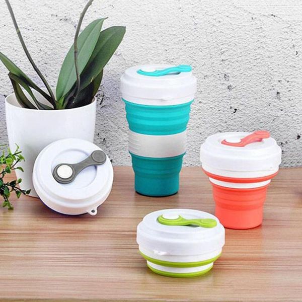 folding silicone cup 550ml grade portable outdoor milk water cups outdoors travel coffee mug
