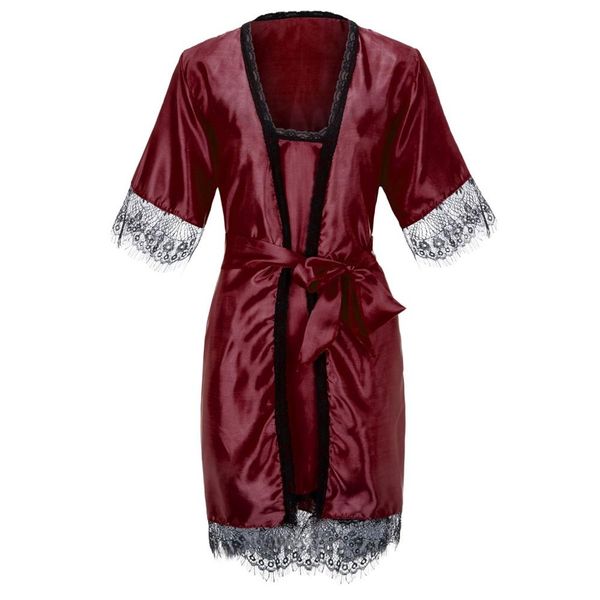 fashion adjusted-straps women pajamas bathrobe sleepwear set stain lace silk lingerie nightdress robe 2019, Black;red
fashion adjusted-straps women pajamas bathrobe sleepwear set stain lace silk lingerie nightdress robe 2019, Black;red