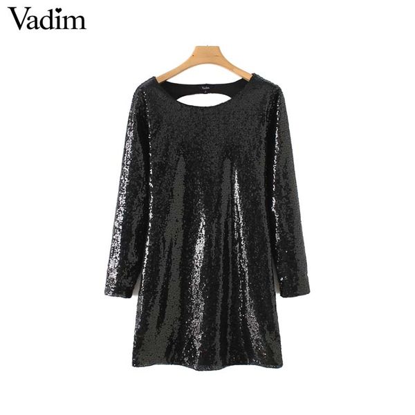 vadim women sequined shiny cut out dress backless long sleeve slim fits female casual chic black dresses vestidos mujer qa800, Black;gray
vadim women sequined shiny cut out dress backless long sleeve slim fits female casual chic black dresses vestidos mujer qa800, Black;gray