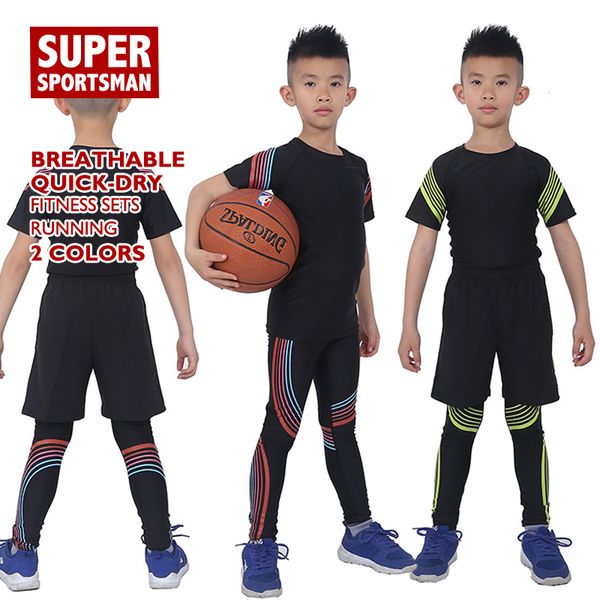children fitness football t-shirt running leggings kids sport compression jogging suits men gym tights workout training yoga set, Black;blue
children fitness football t-shirt running leggings kids sport compression jogging suits men gym tights workout training yoga set, Black;blue