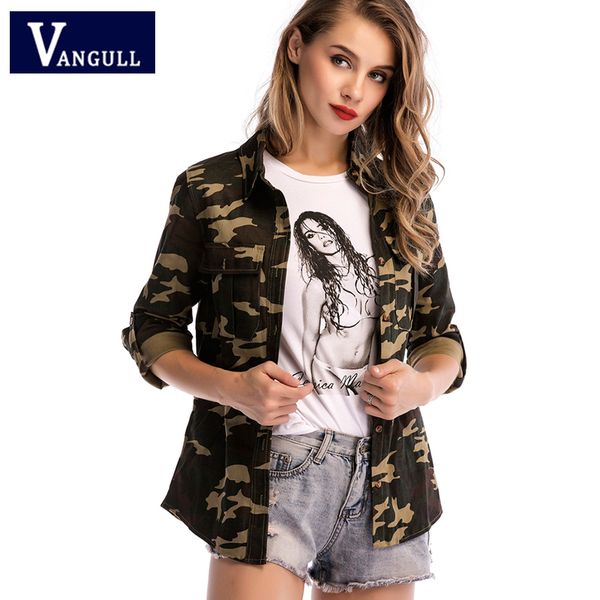 2019 spring fashion slim women's clothing camouflage print basic jackets single breasted turn-down collar new style coats, Black;brown
2019 spring fashion slim women's clothing camouflage print basic jackets single breasted turn-down collar new style coats, Black;brown