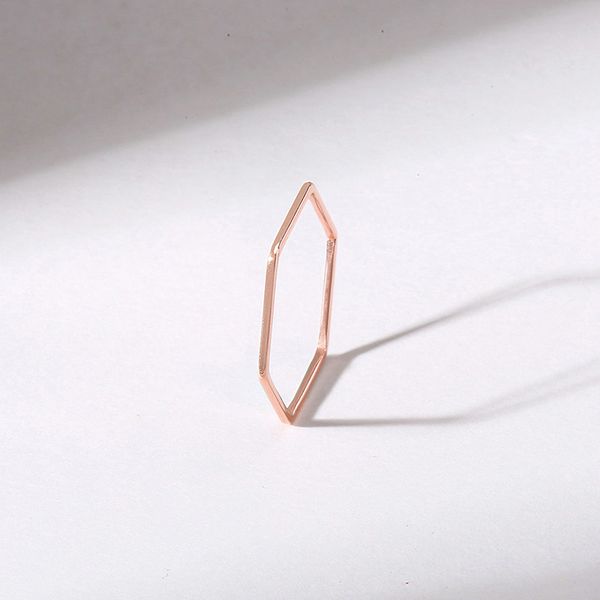 1mm stainless steel simple hexagon rings for women chic tiny rose gold color personality design finger rings women party jewelry, Silver
1mm stainless steel simple hexagon rings for women chic tiny rose gold color personality design finger rings women party jewelry, Silver