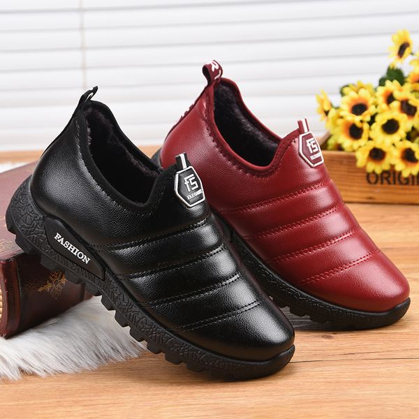 women warm cotton shoes autumn winter new fashion plus velvet soft bottom boots ladies wear-resistant casual leather flats woman, Black
women warm cotton shoes autumn winter new fashion plus velvet soft bottom boots ladies wear-resistant casual leather flats woman, Black