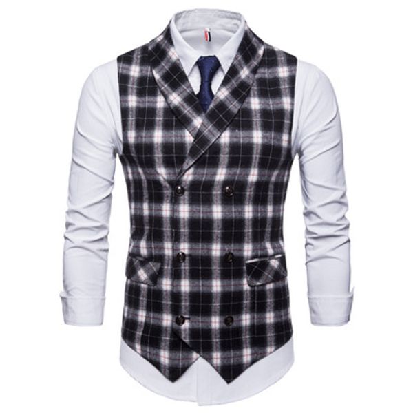 men's suit vest autumn and winter new foreign trade fashion plaid men's casual suit vest european code thickened, Black;white
men's suit vest autumn and winter new foreign trade fashion plaid men's casual suit vest european code thickened, Black;white
