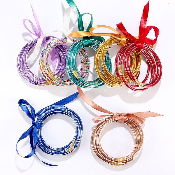 5pcs/set multi-layer flash-filled bracelet glitter jelly silicone round jewerly accessories halloween bangle droshipping, Black
5pcs/set multi-layer flash-filled bracelet glitter jelly silicone round jewerly accessories halloween bangle droshipping, Black
