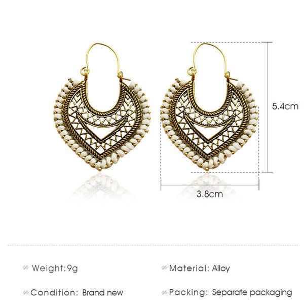 15pcs/lot national style heart earring hollow out bohemian ear drop women hand wound dangle earrings ornament charm accessories, Golden
15pcs/lot national style heart earring hollow out bohemian ear drop women hand wound dangle earrings ornament charm accessories, Golden