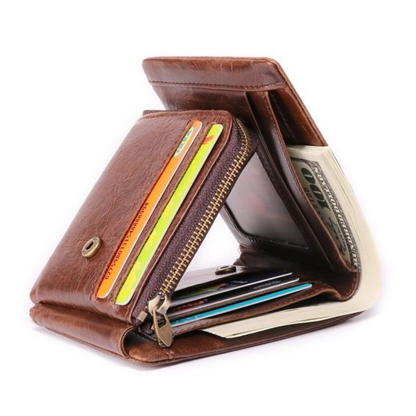genuine crazy horse leather men wallets vintage trifold wallet zip coin pocket purse cowhide leather wallet for mens, Red;black
genuine crazy horse leather men wallets vintage trifold wallet zip coin pocket purse cowhide leather wallet for mens, Red;black