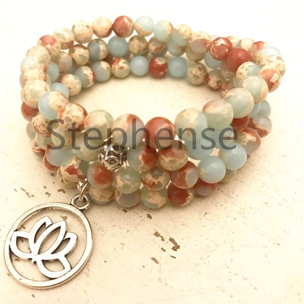 mg0665 aqua terra jasper 108 mala bracelet 8 mm gemstone lotus flower charm bracelet new design women`s yoga mala bracelet, Black
mg0665 aqua terra jasper 108 mala bracelet 8 mm gemstone lotus flower charm bracelet new design women`s yoga mala bracelet, Black