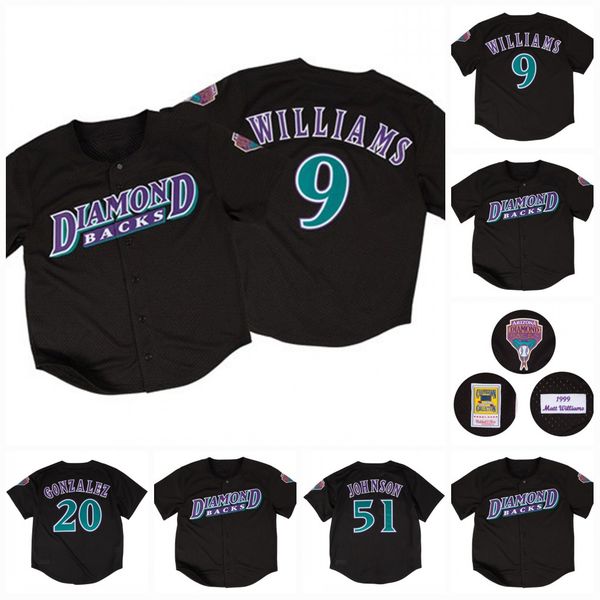9 matt williams 1999 arizona 20 luis gonzalez 51 randy johnson black baseball jersey all stitched, Blue;black
9 matt williams 1999 arizona 20 luis gonzalez 51 randy johnson black baseball jersey all stitched, Blue;black