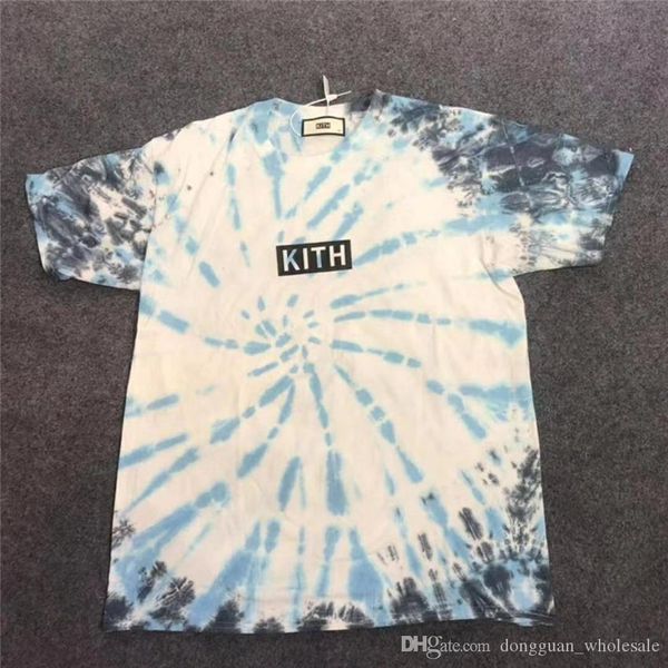 19ss tie dyeing kith t -shirt men women o-neck tie dyeing kith t shirts kith tees