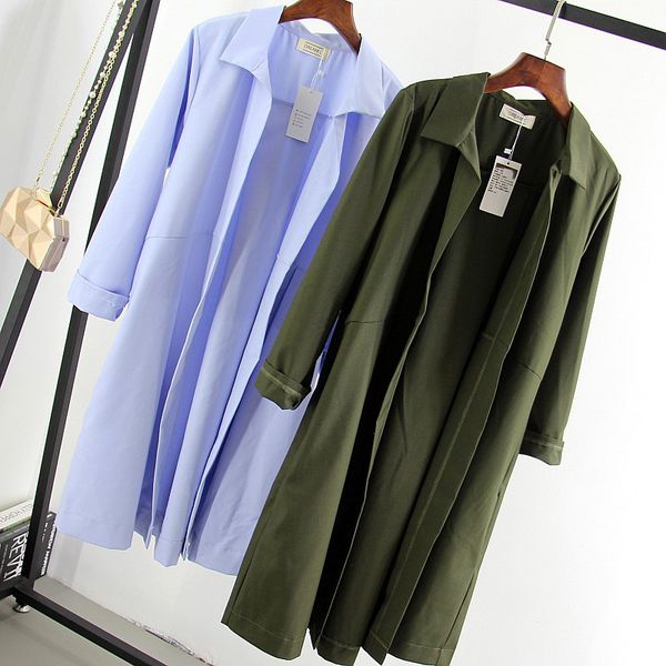 high waist windbreaker women's mid-long style spring and autumn wear thin empire waist below knee korean coat, Tan;black
high waist windbreaker women's mid-long style spring and autumn wear thin empire waist below knee korean coat, Tan;black