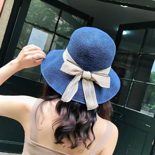 japanese designer style grass bowknot seaside holiday beach fisherman straw straw hat ribbon decorative fisherman hat female, Blue;gray
japanese designer style grass bowknot seaside holiday beach fisherman straw straw hat ribbon decorative fisherman hat female, Blue;gray