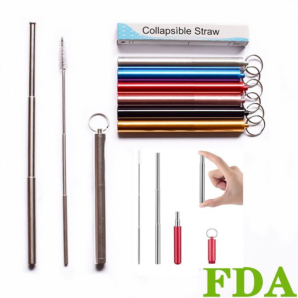 reusable straws protable stainless steel metal drinking straw with cleaning brush travel case collapsible set kit a95995
reusable straws protable stainless steel metal drinking straw with cleaning brush travel case collapsible set kit a95995