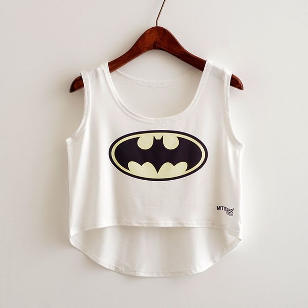summer female new 2019 cartoon black bat print umbilical female short before long women's vest t-shirt tide, White
summer female new 2019 cartoon black bat print umbilical female short before long women's vest t-shirt tide, White