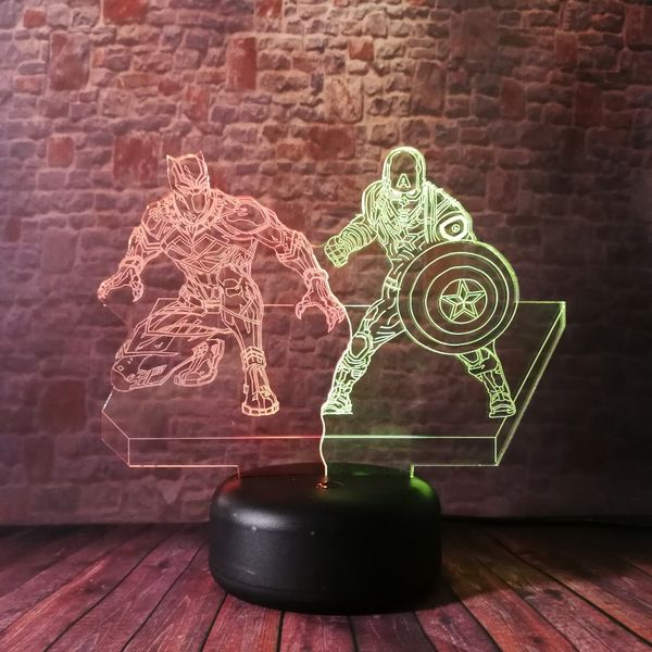 amroe marvel movie superhero mix-color black panther vs captain america 3d 7 color dimming gradient night lights fans toy gifts
amroe marvel movie superhero mix-color black panther vs captain america 3d 7 color dimming gradient night lights fans toy gifts