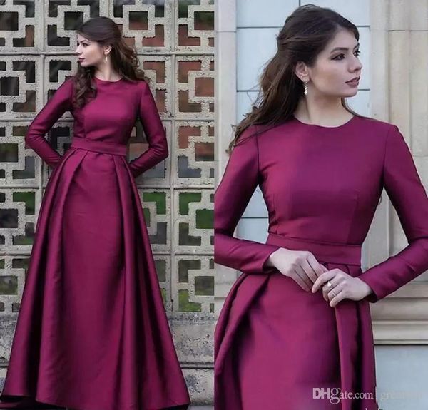 grape long sleeve a line evening dresses pleats satin floor length prom gowns special occasion plus size formal party gowns, Black;red
grape long sleeve a line evening dresses pleats satin floor length prom gowns special occasion plus size formal party gowns, Black;red