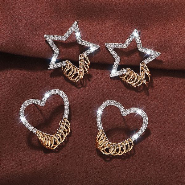 luokey korean punk hoop earrings rhinestone star heart earrings for women 2020 brincos femme bijoux wholesale accessories, Golden;silver
luokey korean punk hoop earrings rhinestone star heart earrings for women 2020 brincos femme bijoux wholesale accessories, Golden;silver