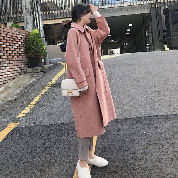 2019 coat women wool plus size winter solid lapel long sleeve button coat cashmere woolen winter abrigos mujer invierno, Black
2019 coat women wool plus size winter solid lapel long sleeve button coat cashmere woolen winter abrigos mujer invierno, Black