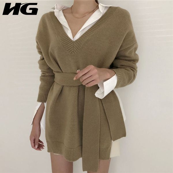 hg v neck pullover sweater women lacing irregular before and after wear fashion female sweater autumn and winter zyq1651, White;black
hg v neck pullover sweater women lacing irregular before and after wear fashion female sweater autumn and winter zyq1651, White;black