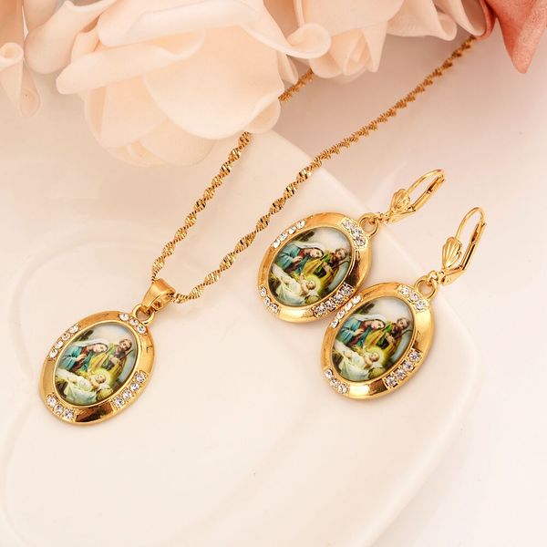 mother virgin mary necklace & earrings pendant set 18 k fine solid gold plating catholic religious crystal jewelry set gift, Silver
mother virgin mary necklace & earrings pendant set 18 k fine solid gold plating catholic religious crystal jewelry set gift, Silver