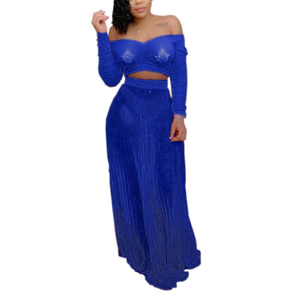 women sheer mesh two piece pants summer pleated off shoulder long sleeve crop + maxi skirts beach clubwear matching sets, White
women sheer mesh two piece pants summer pleated off shoulder long sleeve crop + maxi skirts beach clubwear matching sets, White