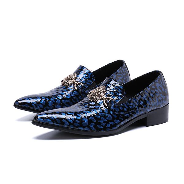 fashion casual shoes men blue genuine leather printed men loafers youth wear leisure leather shoes daily wear, Black
fashion casual shoes men blue genuine leather printed men loafers youth wear leisure leather shoes daily wear, Black