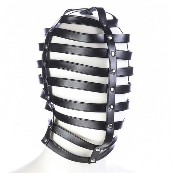 restraint toys leather head harness bdsm hoods hood bondage fetish bondage hood game mask gear headgear qafpu