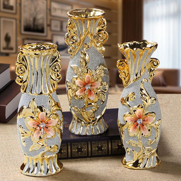 jingdezhen ceramic vase floor decoration flower desk vase home furnishing small european tv cabinet crafts plating gold
jingdezhen ceramic vase floor decoration flower desk vase home furnishing small european tv cabinet crafts plating gold