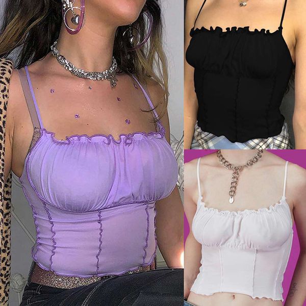 fashion spaghetti straps ruffles crop 2019 winter women purple backless sleeveless camisole female skinny bralette, White
fashion spaghetti straps ruffles crop 2019 winter women purple backless sleeveless camisole female skinny bralette, White