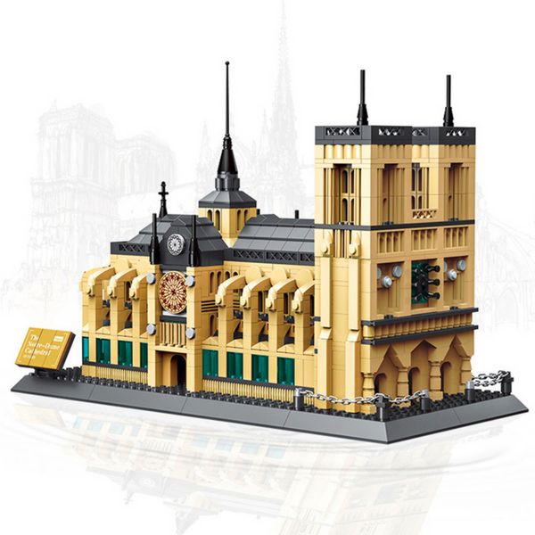 

WANGE 5210 Architecture Notre-Dame De Paris Building Blocks Sets City Bricks Classic Skyline Model Gift Toys Compatible Legoings