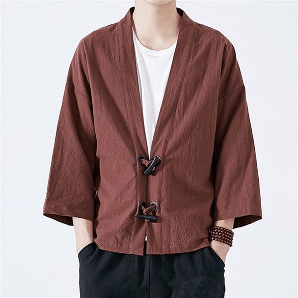 men's cardigan robe japanese style and wind jacket japanese kimono jacket, Black;brown
men's cardigan robe japanese style and wind jacket japanese kimono jacket, Black;brown